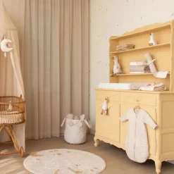 Aankleedkussenhoes - Wit - Newborn Naturals - Moon & Stars