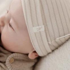 Babymutsje - Beige - Newborn Naturals - Stripe
