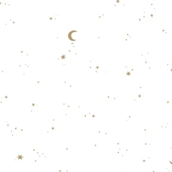 Behangstaal vliesbehang – Wit – Newborn Naturals – Moon & Stars