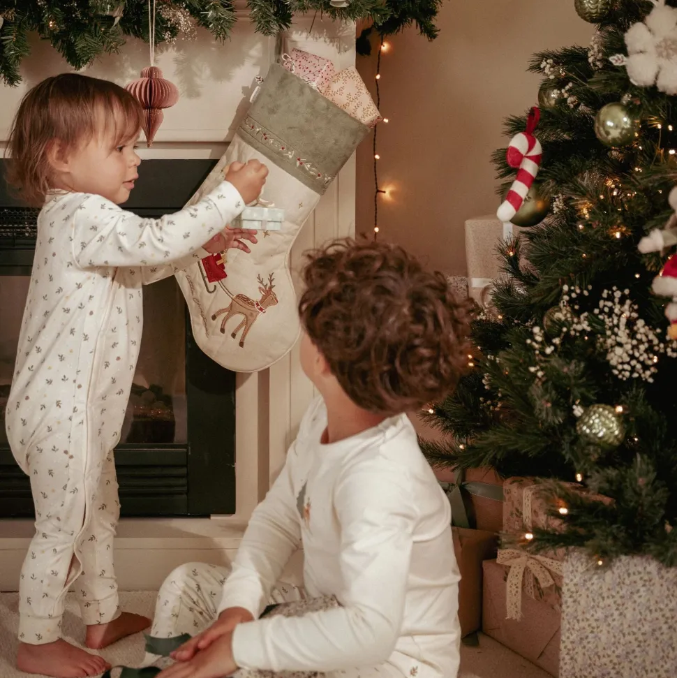 Eendelige kerst pyjama – Beige