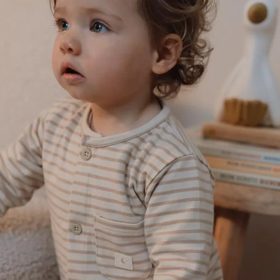 Eendelige pyjama - Zand - Gestreept