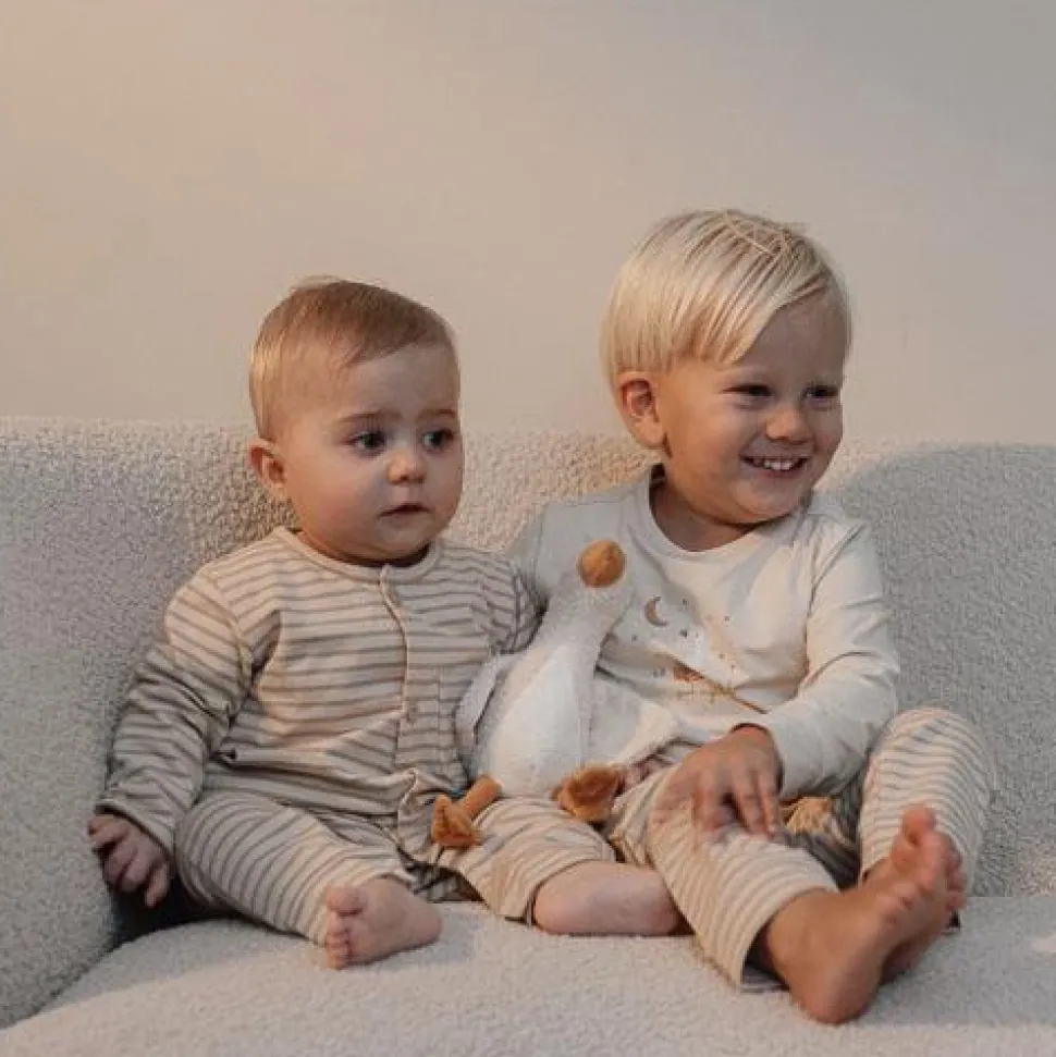 Eendelige pyjama - Zand - Gestreept