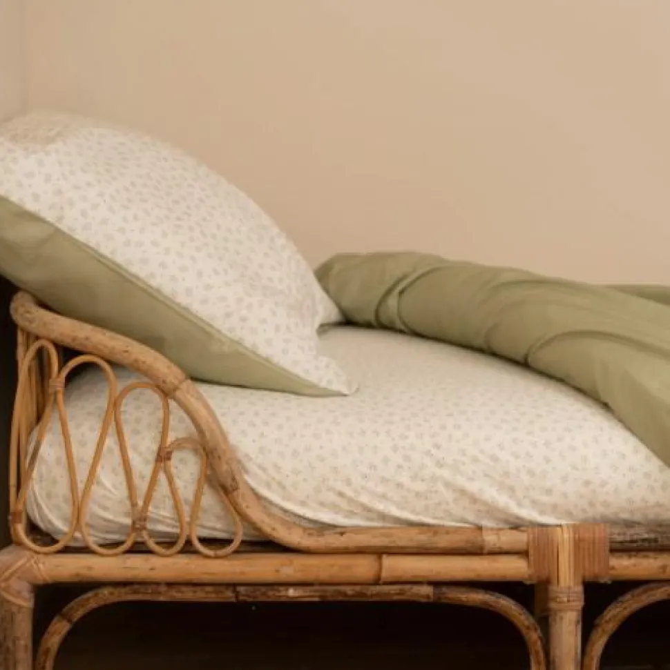 Eenpersoons hoeslaken - Groen - Essentials - Blueberry Leaves