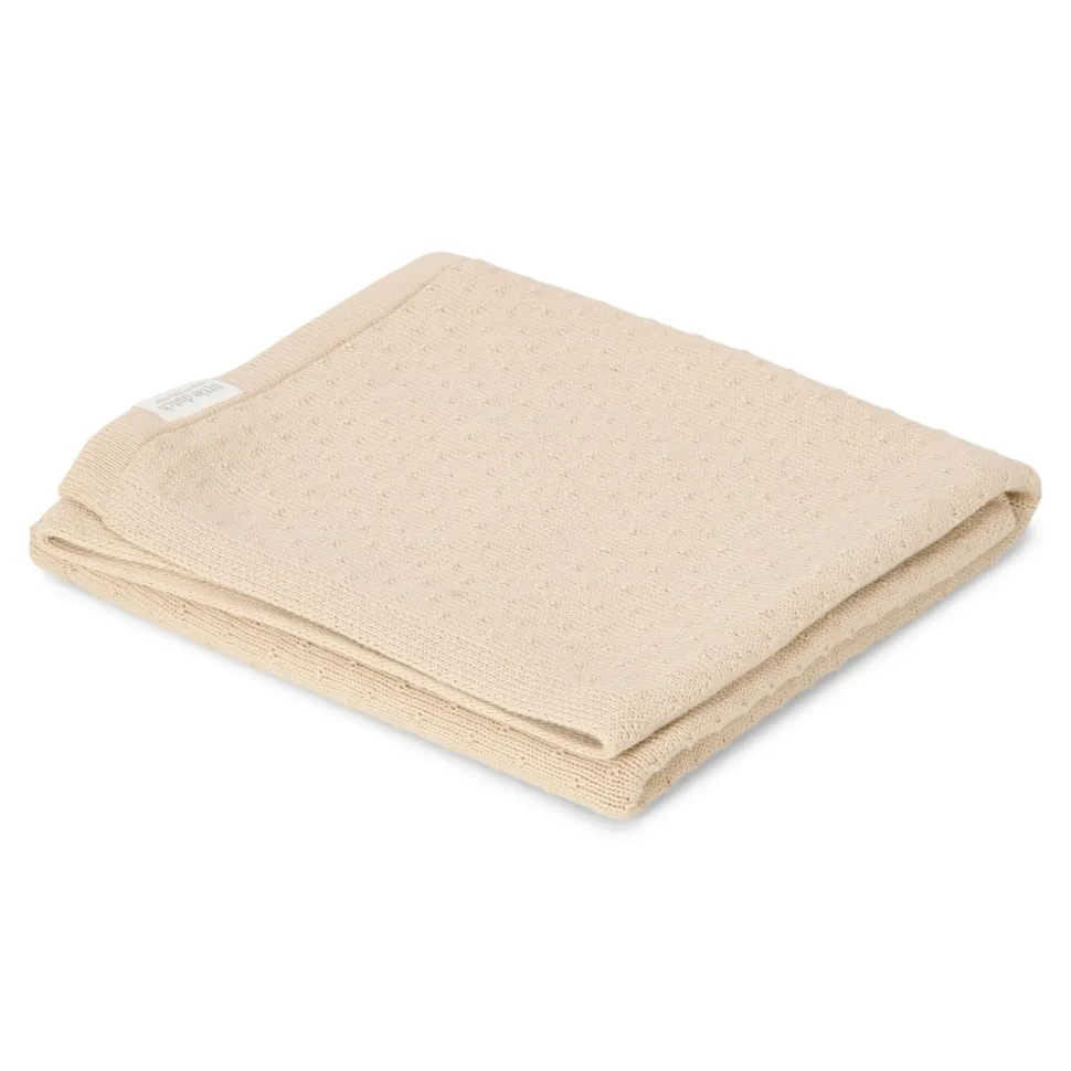 Gebreid ledikantdeken – Beige – Essentials