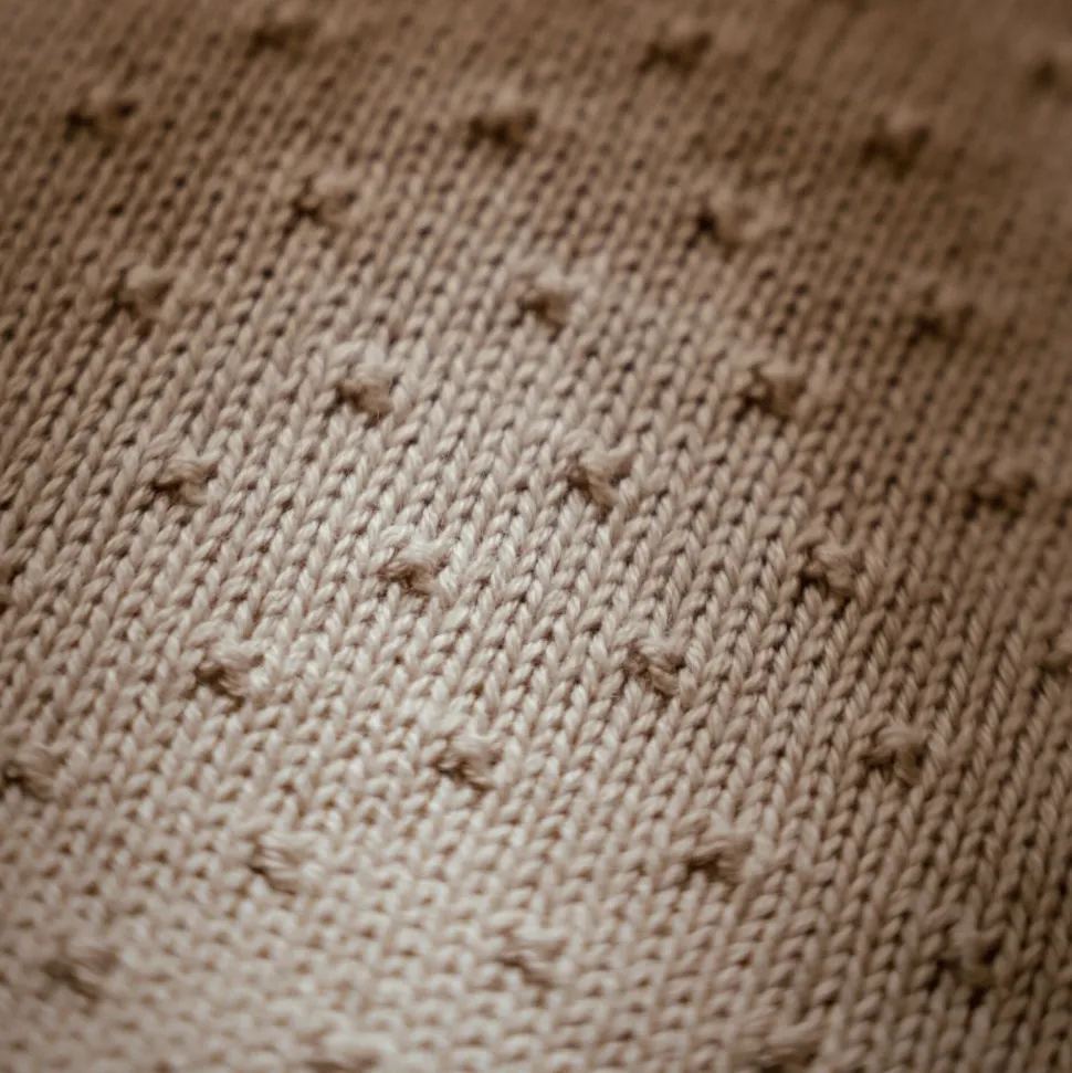 Gebreid ledikantdeken – Beige – Essentials