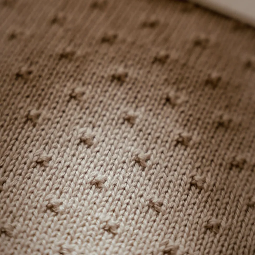 Gebreid ledikantdeken - Fleece - Beige - Essentials