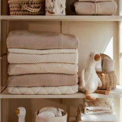 Gebreid ledikantdeken - Fleece - Beige - Essentials