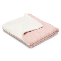 Gebreid ledikantdeken - Fleece - Roze - Essentials