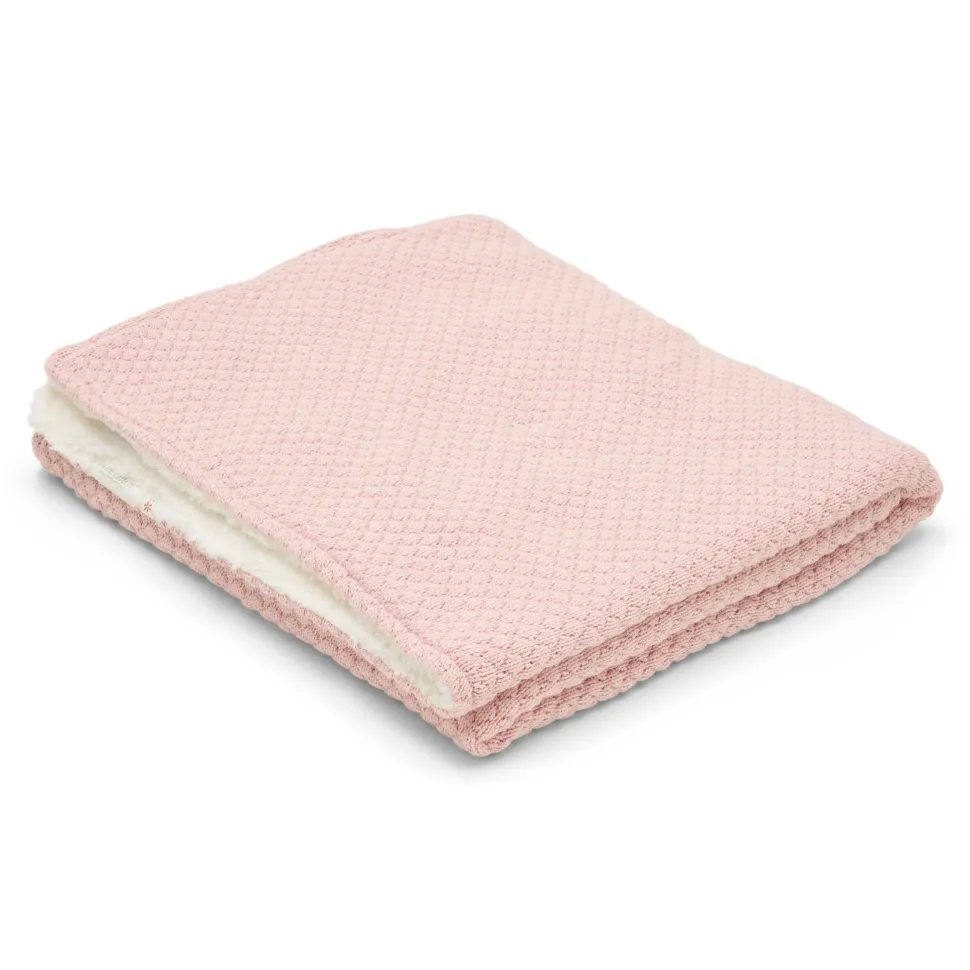 Gebreid ledikantdeken - Fleece - Roze - Essentials