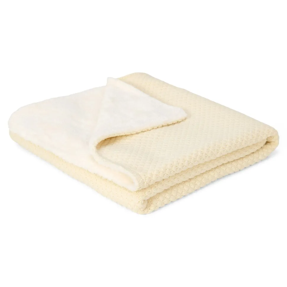 Gebreid wiegdeken - Fleece – Wit – Essentials