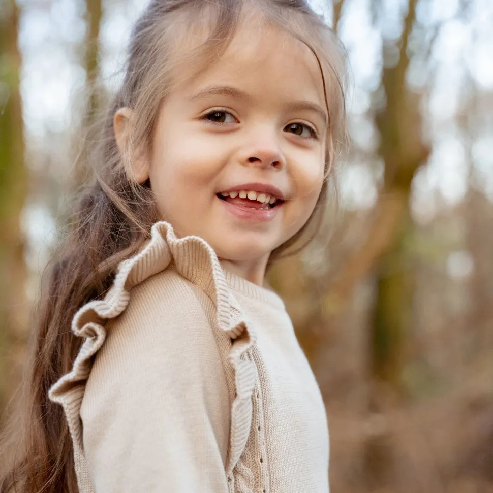 Gebreide trui - Ruffle - Zand - Fairy Garden