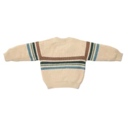 Gebreide trui - Zand - Forest Friends - Stripe