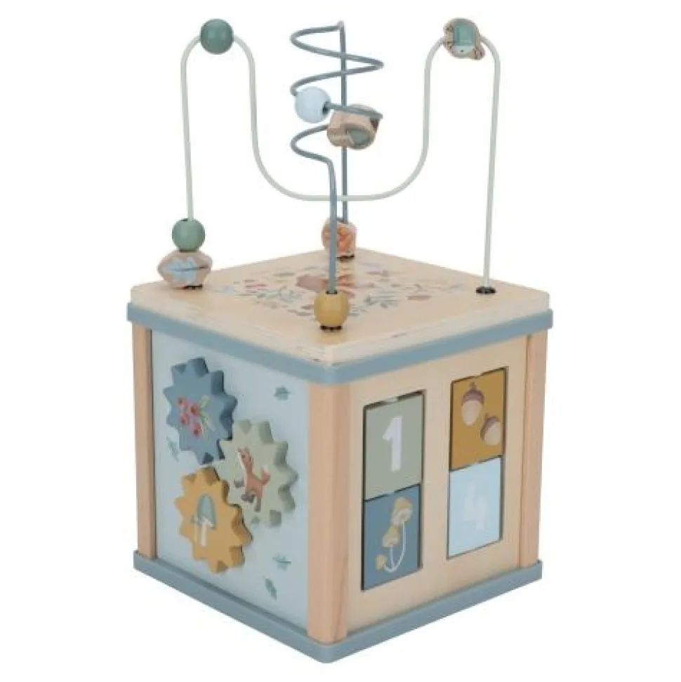 Houten activiteitenkubus - Blauw - Forest Friends