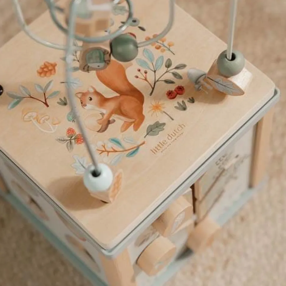 Houten activiteitenkubus - Blauw - Forest Friends