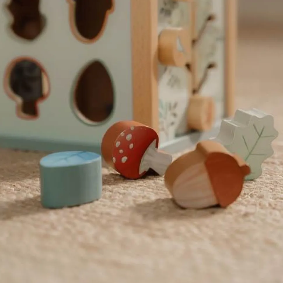 Houten activiteitenkubus - Blauw - Forest Friends