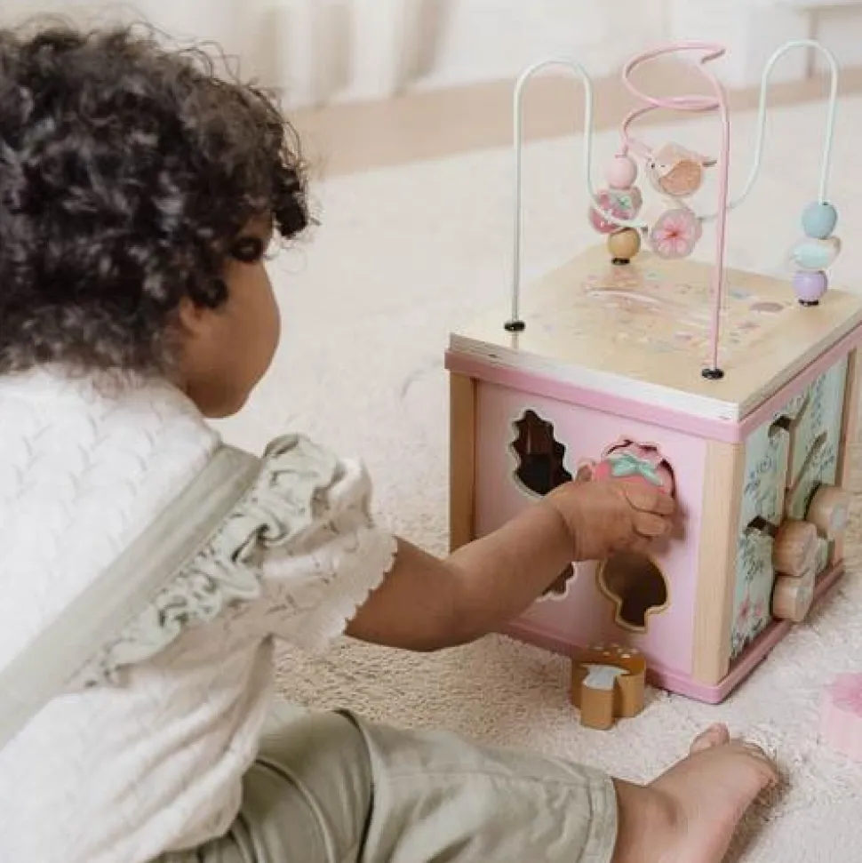 Houten activiteitenkubus - Roze - Fairy Garden