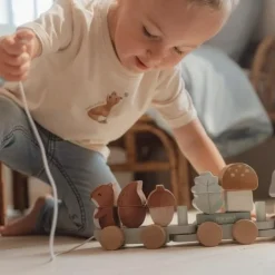 Houten Blokkentrein - Blauw - Forest Friends
