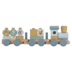 Houten Blokkentrein - Blauw - Forest Friends