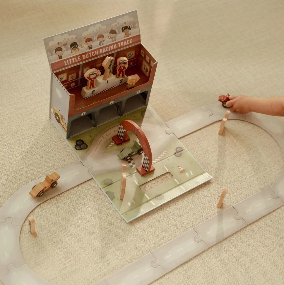 Houten racebaan in speelkoffer – Meerkleurig – Essentials