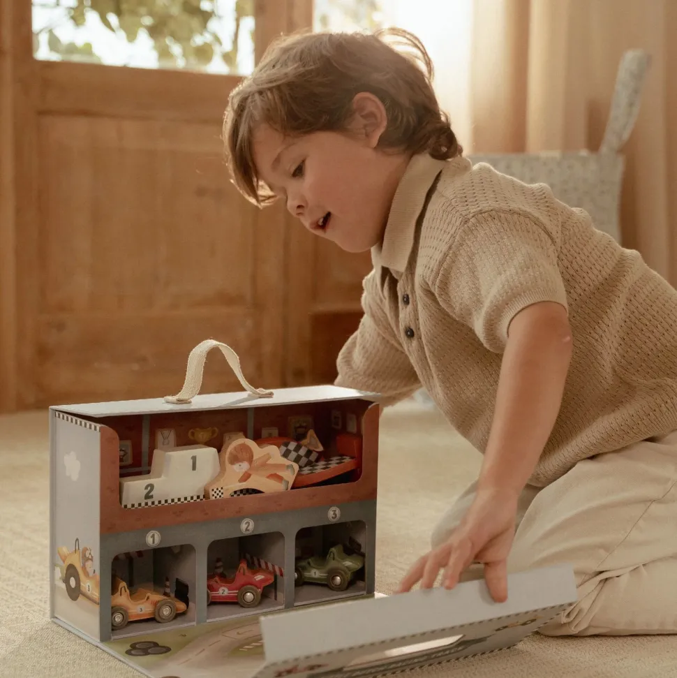 Houten racebaan in speelkoffer – Meerkleurig – Essentials