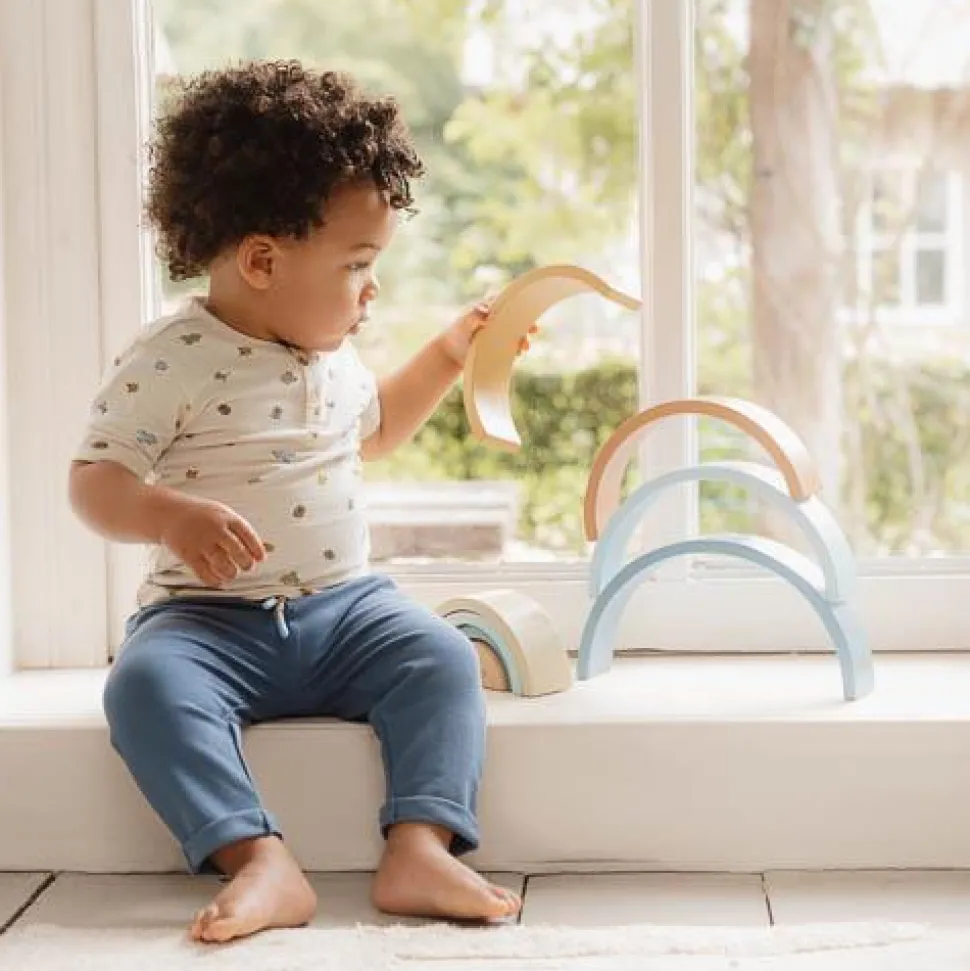 Houten Stapelregenboog - Blauw - Forest Friends