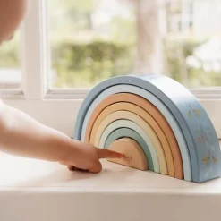 Houten Stapelregenboog - Blauw - Forest Friends