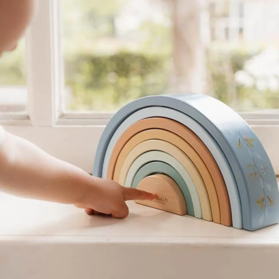 Houten Stapelregenboog - Blauw - Forest Friends