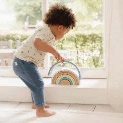 Houten Stapelregenboog - Blauw - Forest Friends