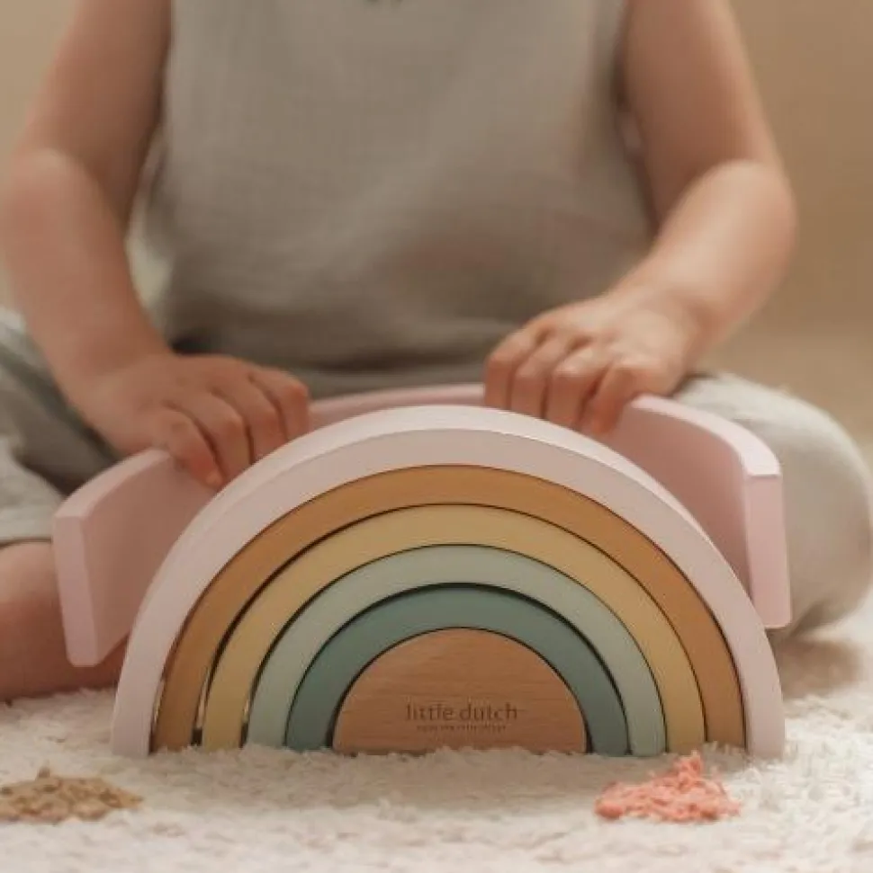 Houten Stapelregenboog - Roze - Fairy Garden