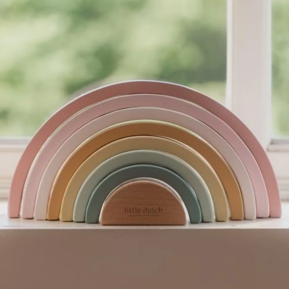 Houten Stapelregenboog - Roze - Fairy Garden