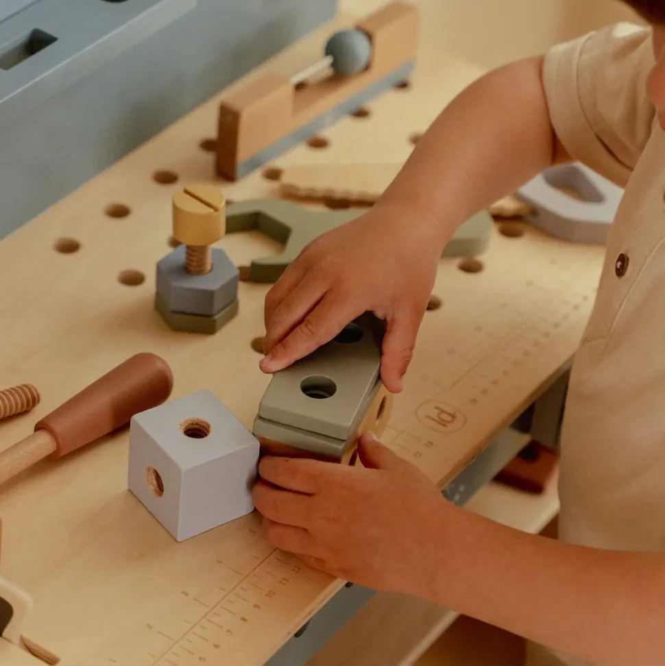 Houten werkbank - Blauw