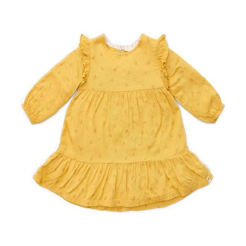 Jurk lange mouw - Geel - Little Farm