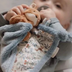 Knuffeldoekje print Vos - Blauw - Forest Friends