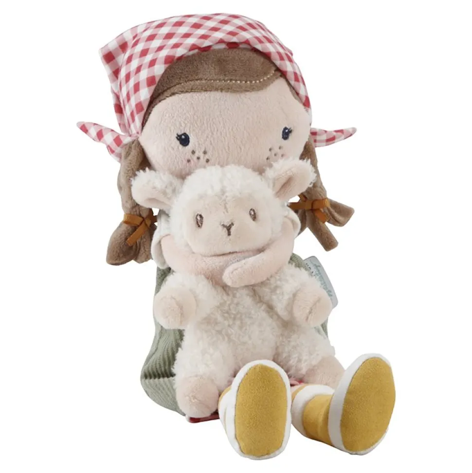 Knuffelpop Boerin Rosa met schaap 35cm