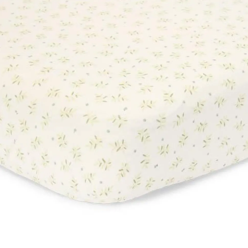 Ledikant hoeslaken - Groen - Essentials - Blueberry Leaves