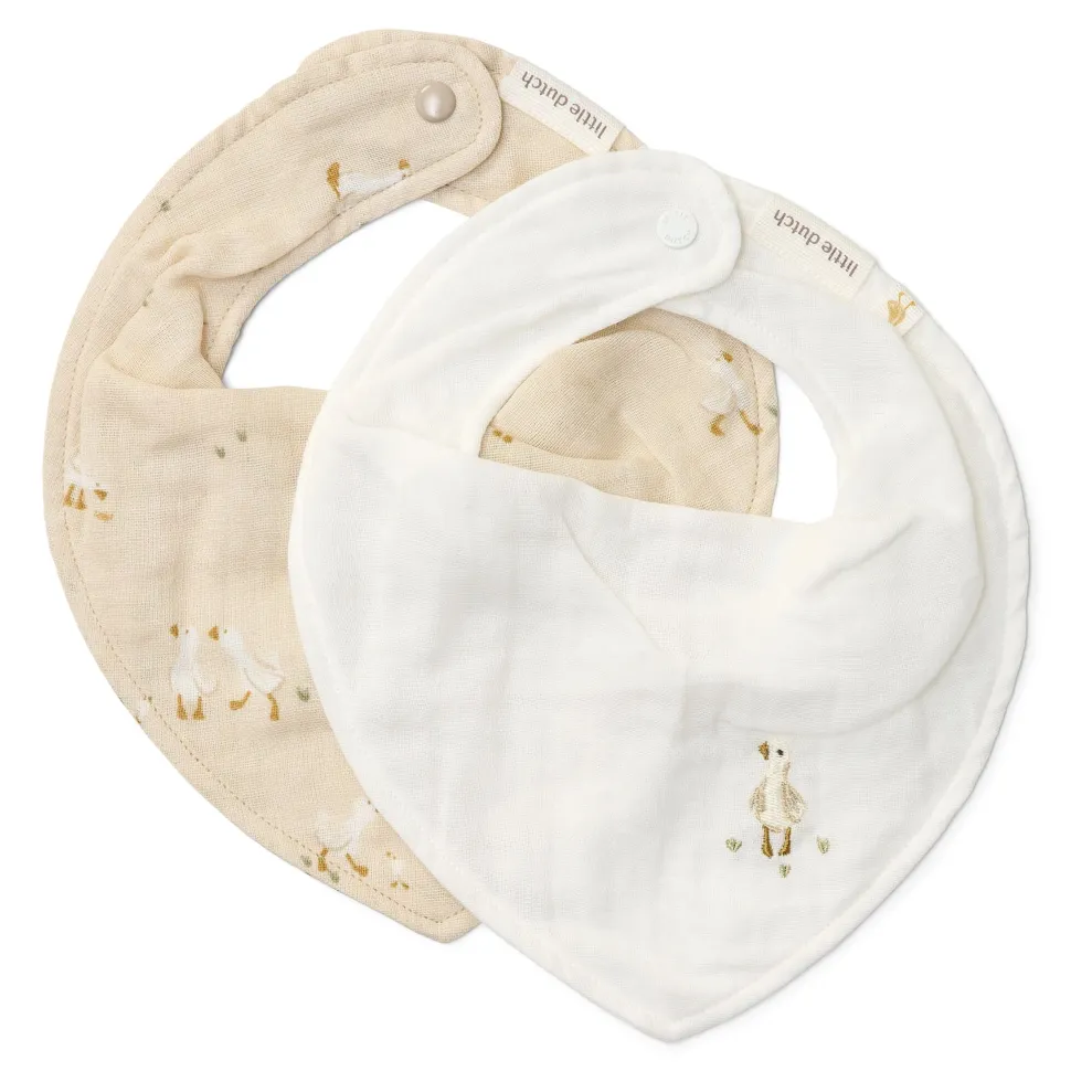 2-pack bandana slab - Wit - Newborn Naturals - Little Goose