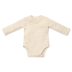 Romper overslag lange mouw - Beige - Newborn Naturals - Stripe