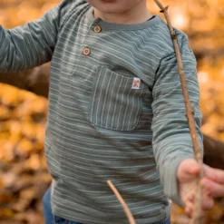 Shirt lange mouw - Groen - Forest Friends - Stripe