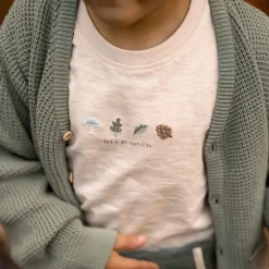 Shirt lange mouw - Zand - Forest Friends - Forest borduursel