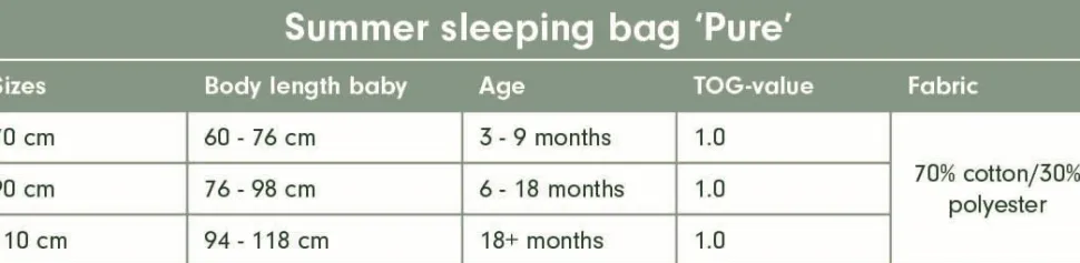 Slaapzak zomer 70 cm Pure Pink Blush