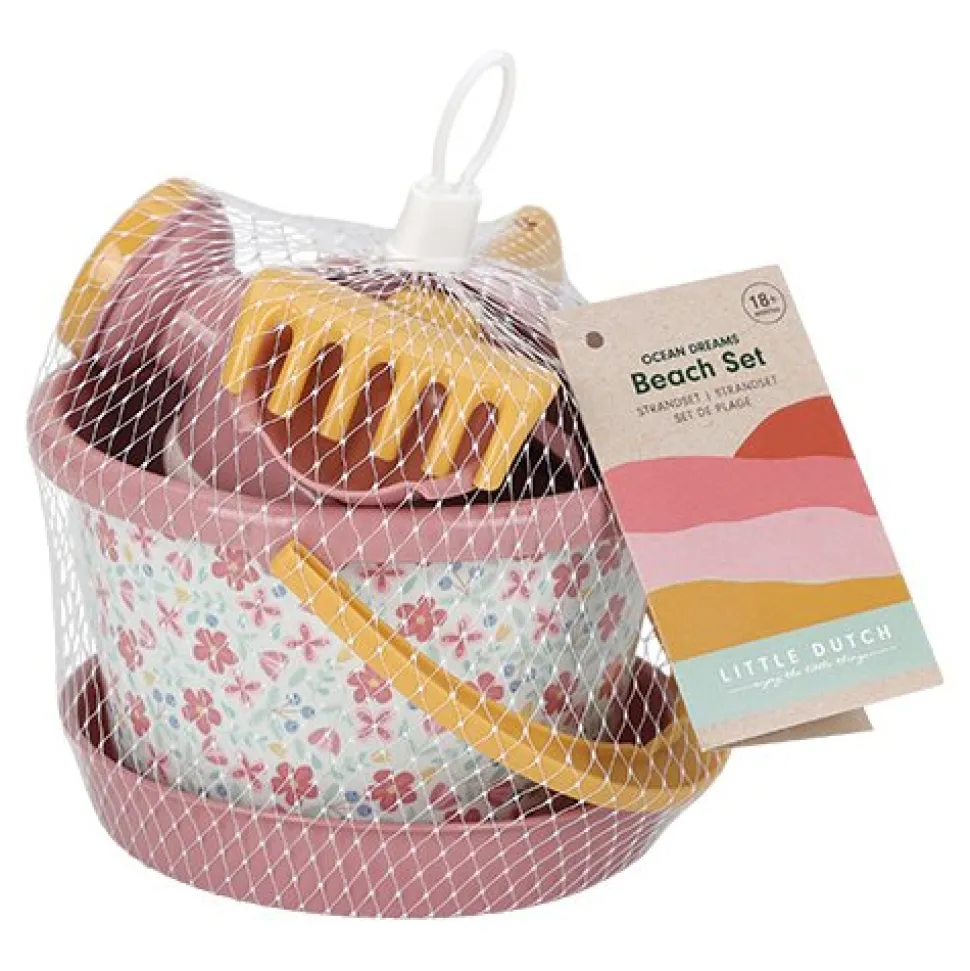 Strandset Pink Flowers set van 5