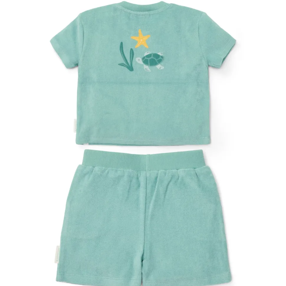 T-shirt en Short - Groen - Seashells and Stripes