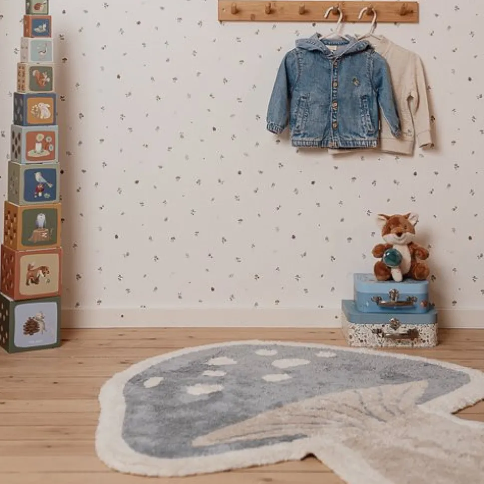 Vloerkleed paddenstoel - Blauw - Forest Friends