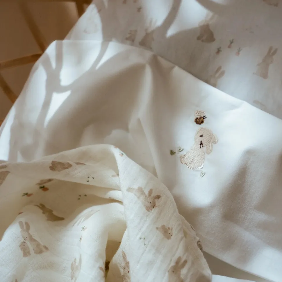 Wieglaken - Wit - Newborn Naturals - Baby Bunny