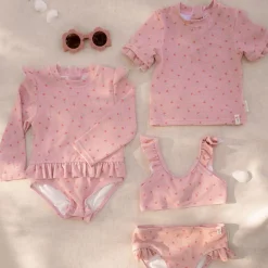 Zwemshirt korte mouw - Lichtroze - Sunny Flowers