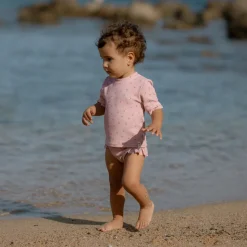 Zwemshirt korte mouw - Lichtroze - Sunny Flowers